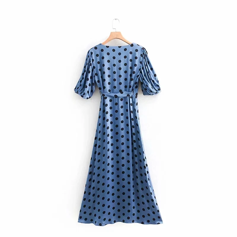 2019 зимнее платье Для женщин Vestidos английский Стиль ланон ТРАПЕЦИЕВИДНОЕ в горошек