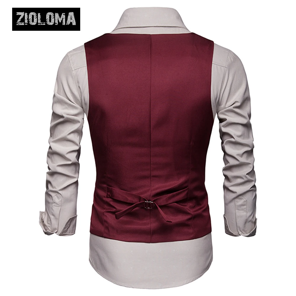ZIOLOMA Men Basic Casual Male Waistcoat Gilet Homme Plaid Sleeveless Social