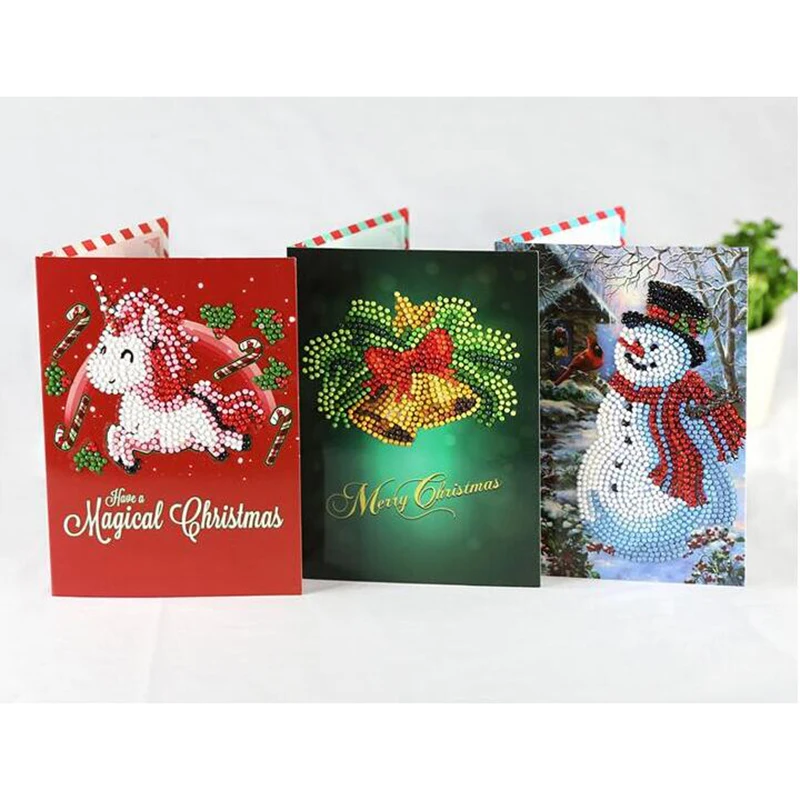 5D DIY Алмазная картина Мультфильм рождественские открытки Бумажные