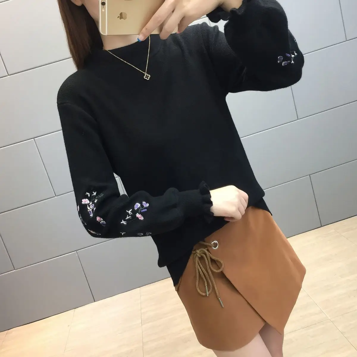 

Lazy Wind 2019 Autumn Clothing New Unlined Upper Garment Easy Pullover Student Jacket Winter High Lead Rendering Sweater Woman