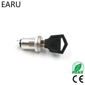 Переключатель блокировки, 12 мм, цинковый сплав, электронный переключатель с ключом, трубчатые Клеммы + 2 кнопки, 2 позиции