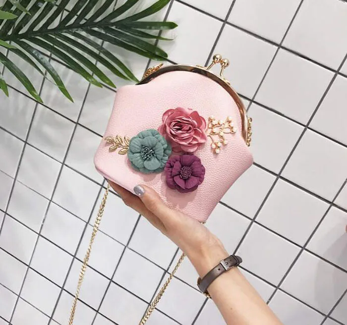 Цветок маленький crossbody сумки для женщин 2018 дамы цепи сумка женский клип груза