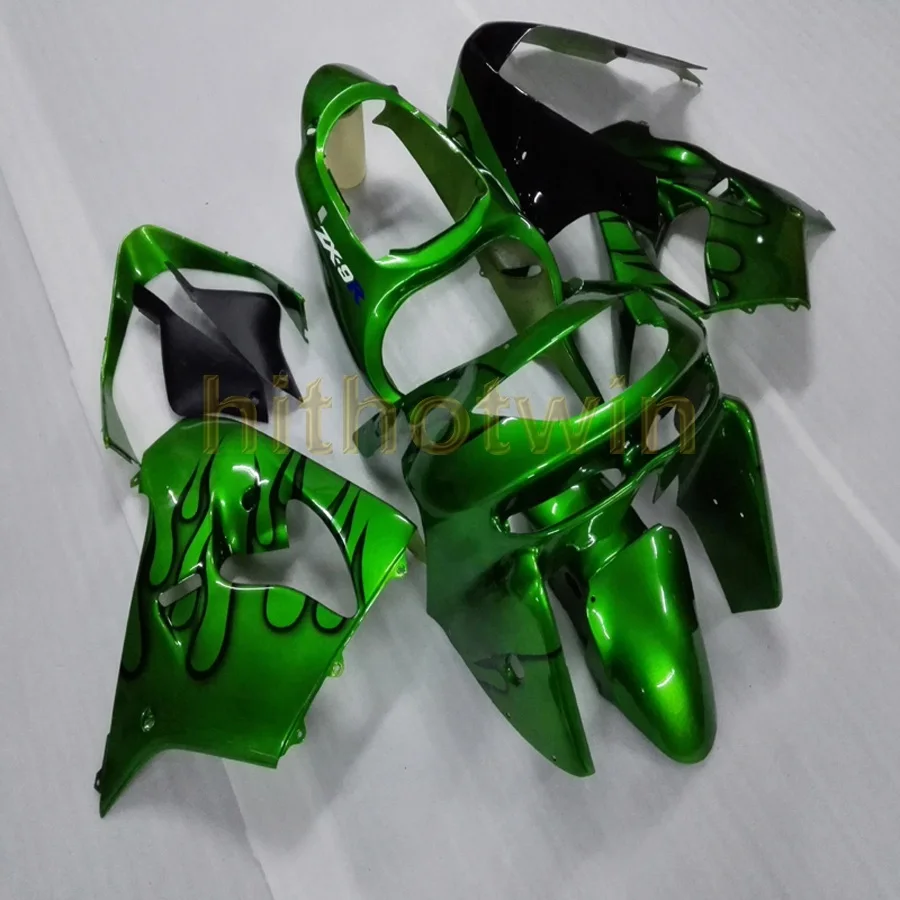 

Custom motorcycle cowl for ZX-9R 1998 1999 ZX9R 98-99+Free bolts+green ABS Fairing