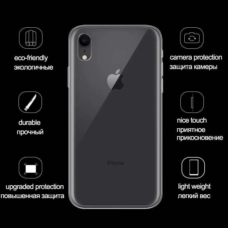 MRELF Clear Cases For iPhone 6S 7 8 Plus XR X S Max Silicone Phone Cover on the Case 6 XS MAX 5S |