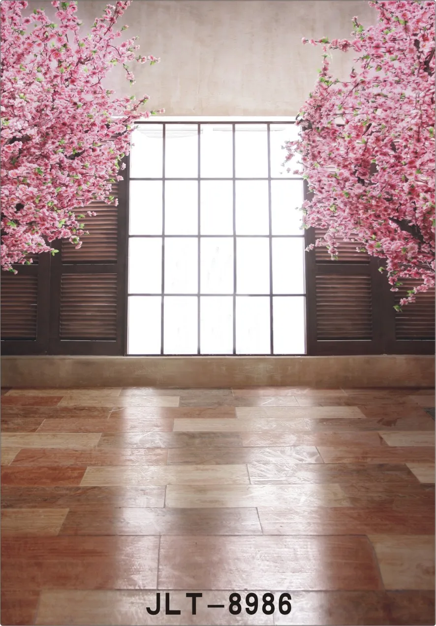 

Photography Backdrops Vinyl Cloth Backgrounds Indoor Pink Flowers Windows Photocall for Wedding Children Baby Photo Studio Props