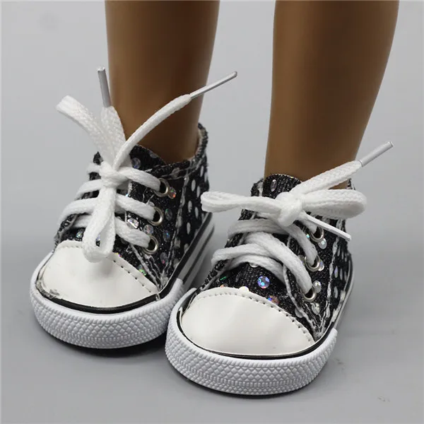 Black Color 7 см мини-кукла Sneackers для 43 см Reborn Новая Детская кукла спортивная обувь для 18 дюймов Кукла 7 см игрушки сапоги куклы аксессуары - Цвет: Black Color