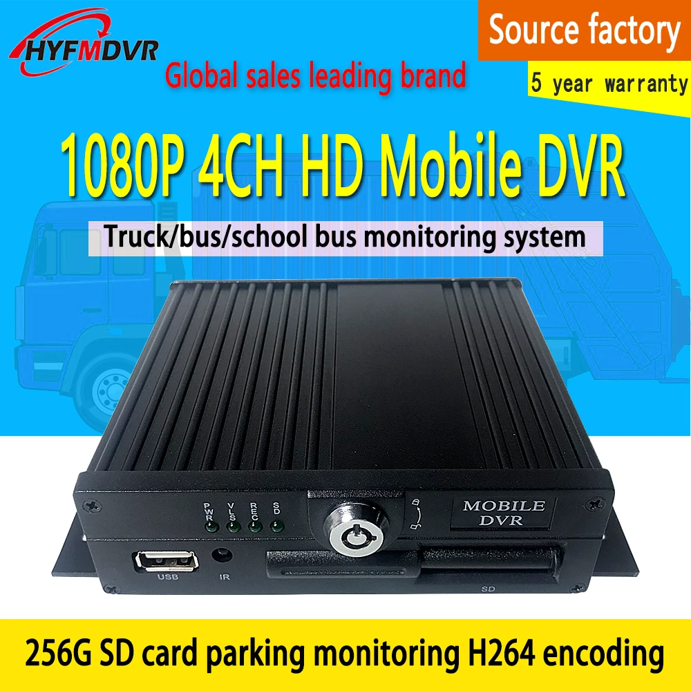 

Manufacturer H.264 AHD 1080P 4 Channel SD Card Local Mobile DVR for Truck/Bus