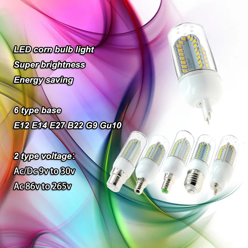 Viewi 10x Ампуле LED G9 GU10 B22 E12 E14 E27 лампочки кукурузы лампа 8 Вт 12 В 24 энергосберегающие лампы 110 220 домашнего