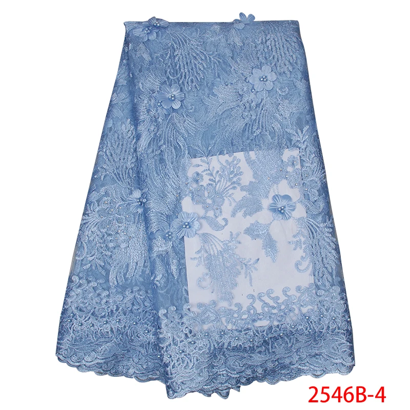 French Lace Fabric 3D Applique Embroidered African Nigerian Tulle Net with Stones for Wedding KS2546B-3 | Аксессуары для одежды