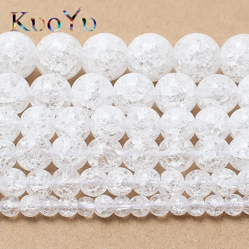 Бусины Из Натурального белого камня с трещинами для изготовления ювелирных