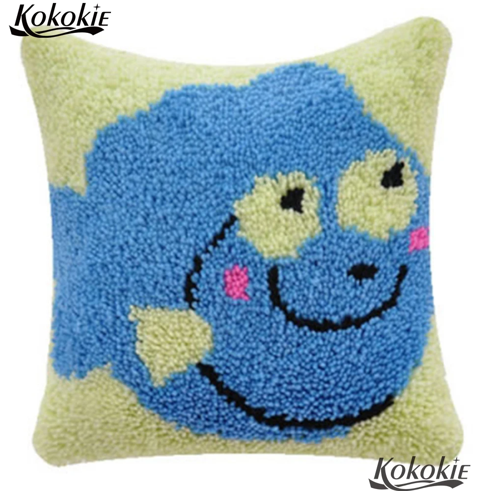 

Latch Hook Kits 3d Cushion diy rug pillow Mat Cross Stitch Needlework Crocheting Rug Embroidery pillowcase fish carpet