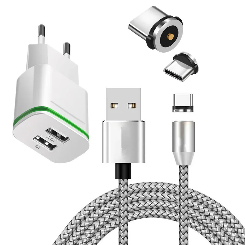 Светодиодный магнитный Кабель с разъемом типа C USB быстрое зарядное устройство