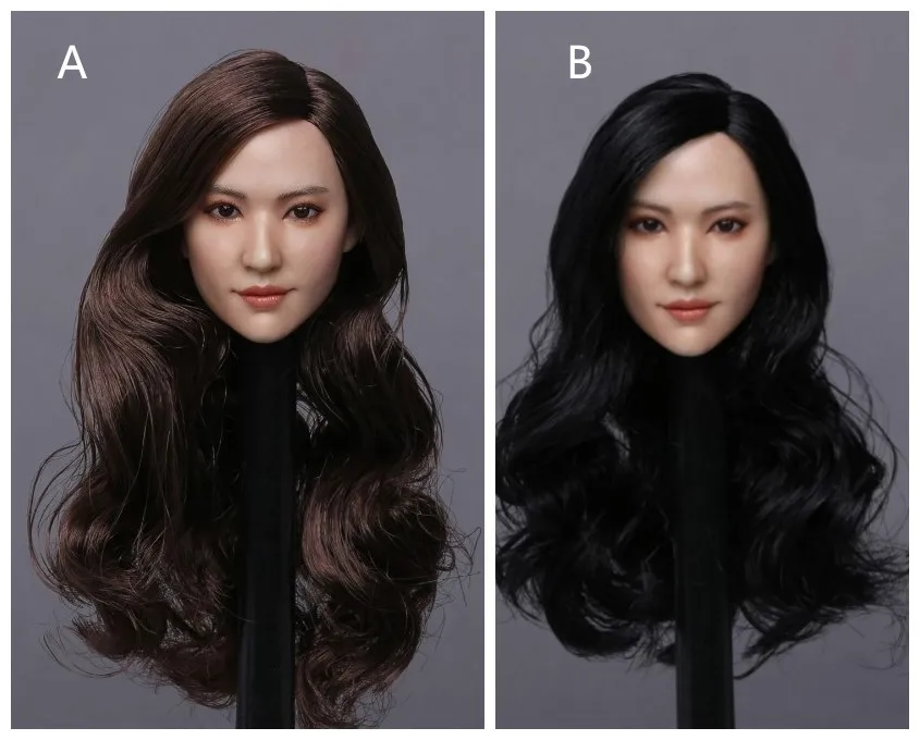 

1/6 азиатская Красивая женская голова Liu Yifei Crystal Liu с длинными вьющимися волосами Для 12-дюймового тела девушки фигурки GACTOYS GC015