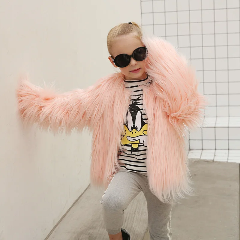 ACE любовь мода для девочек меховые куртки 2017 Роскошные зимние из искусственного