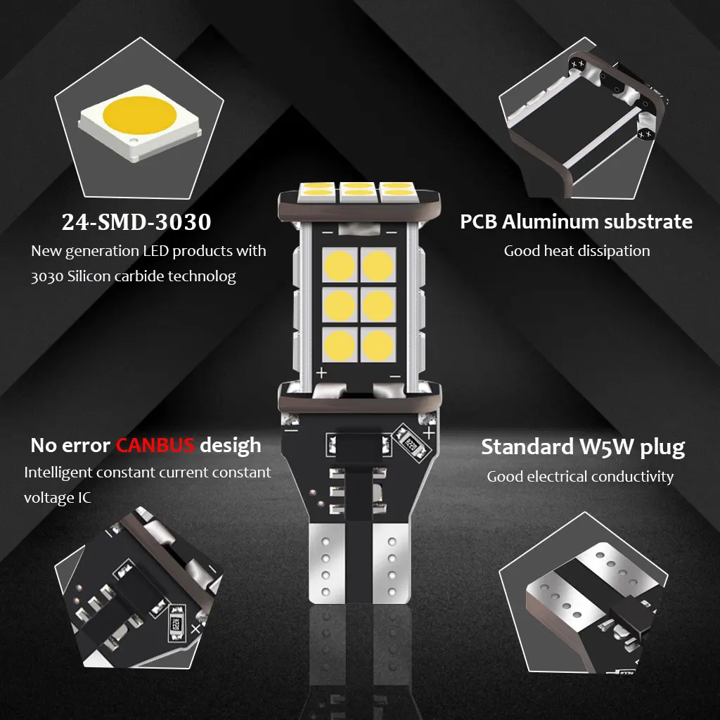 2X Canbus T15 W16W 3030 SMD СВЕТОДИОДНЫЙ Автомобильный задний фонарь заднего хода Белый задний фонарь для Toyota Corolla Camry Prado RAV4