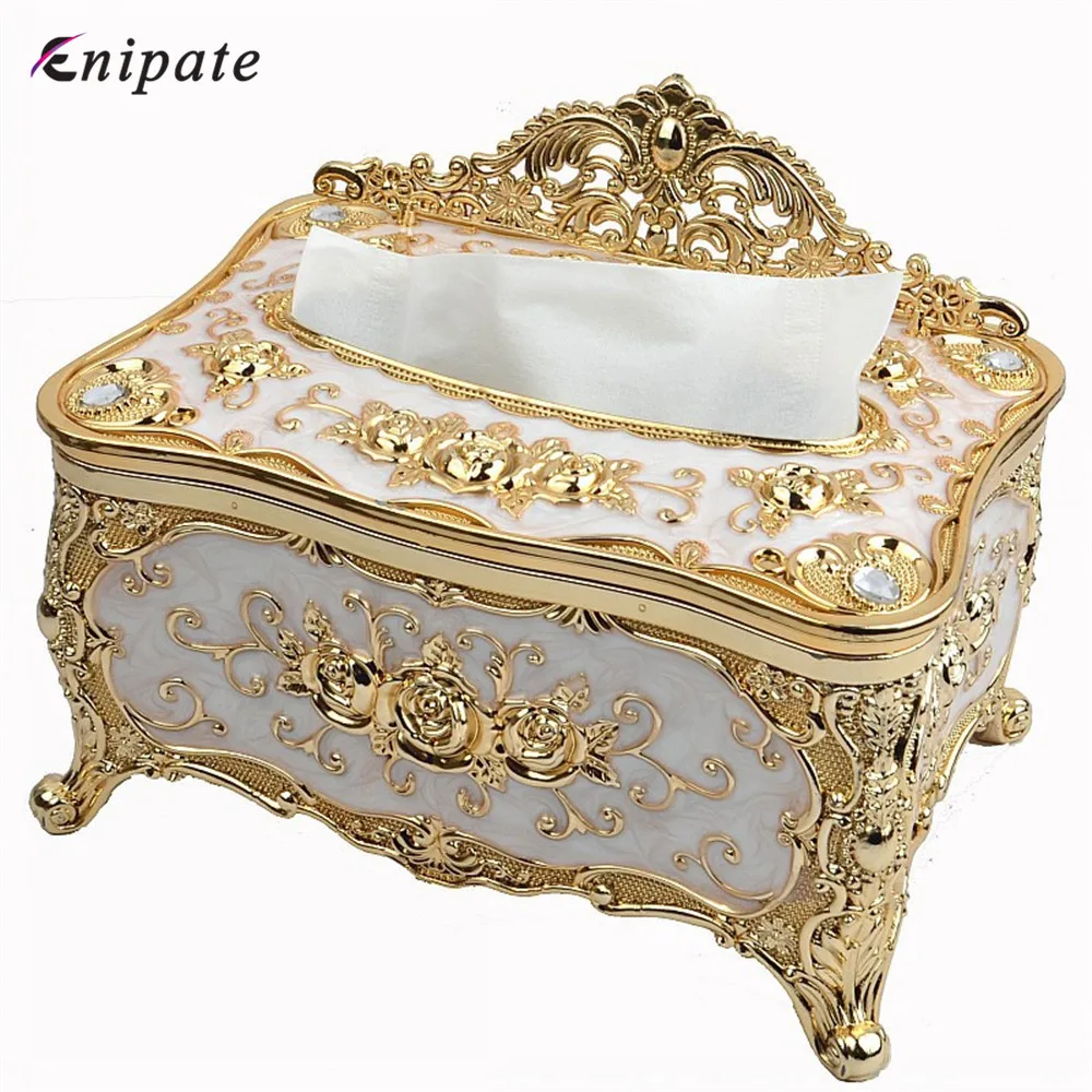 Enipate Европейская золотая ткань коробка элегантная шикарная для салфеток