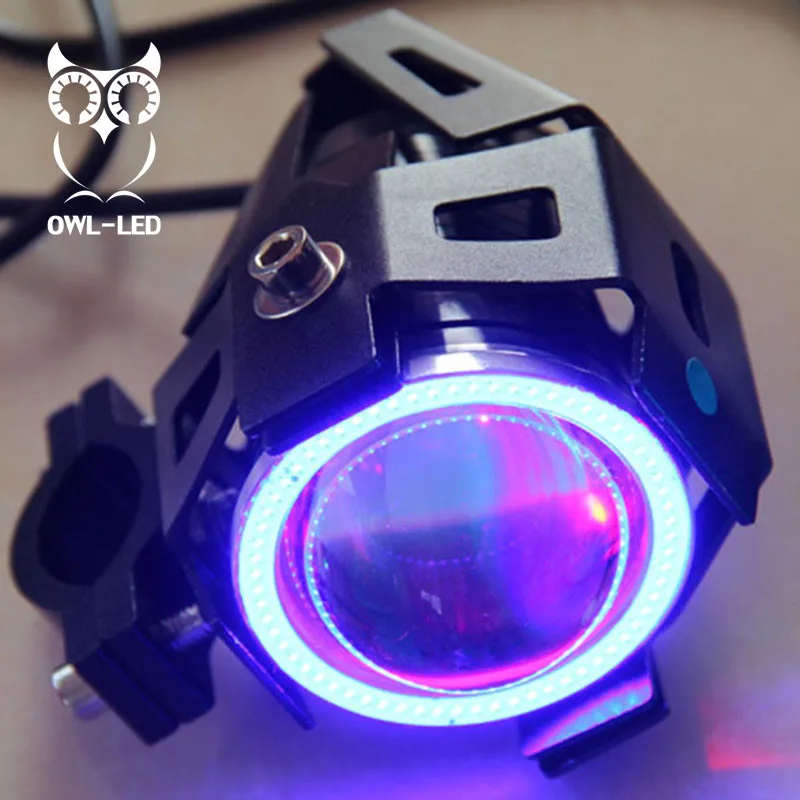 2 шт. 125 Вт мото rcycle головной светильник W/Angel Eye Devil 3000LM Moto Точечный U7 LED для вождения