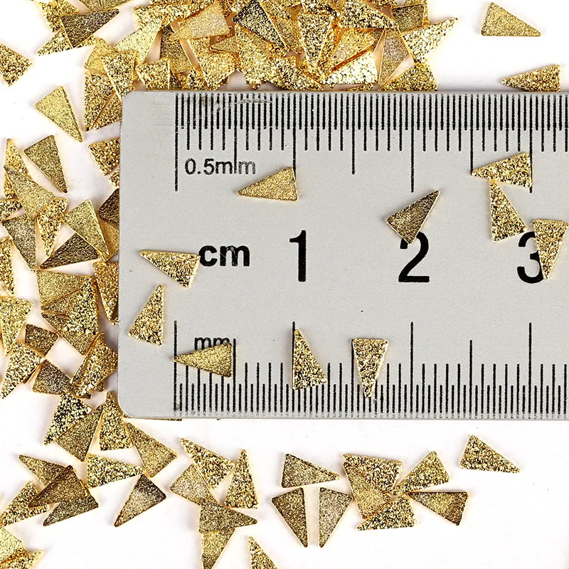 1 упаковка 3D Дизайн ногтей украшения цвета: золотистый серебристый скраб