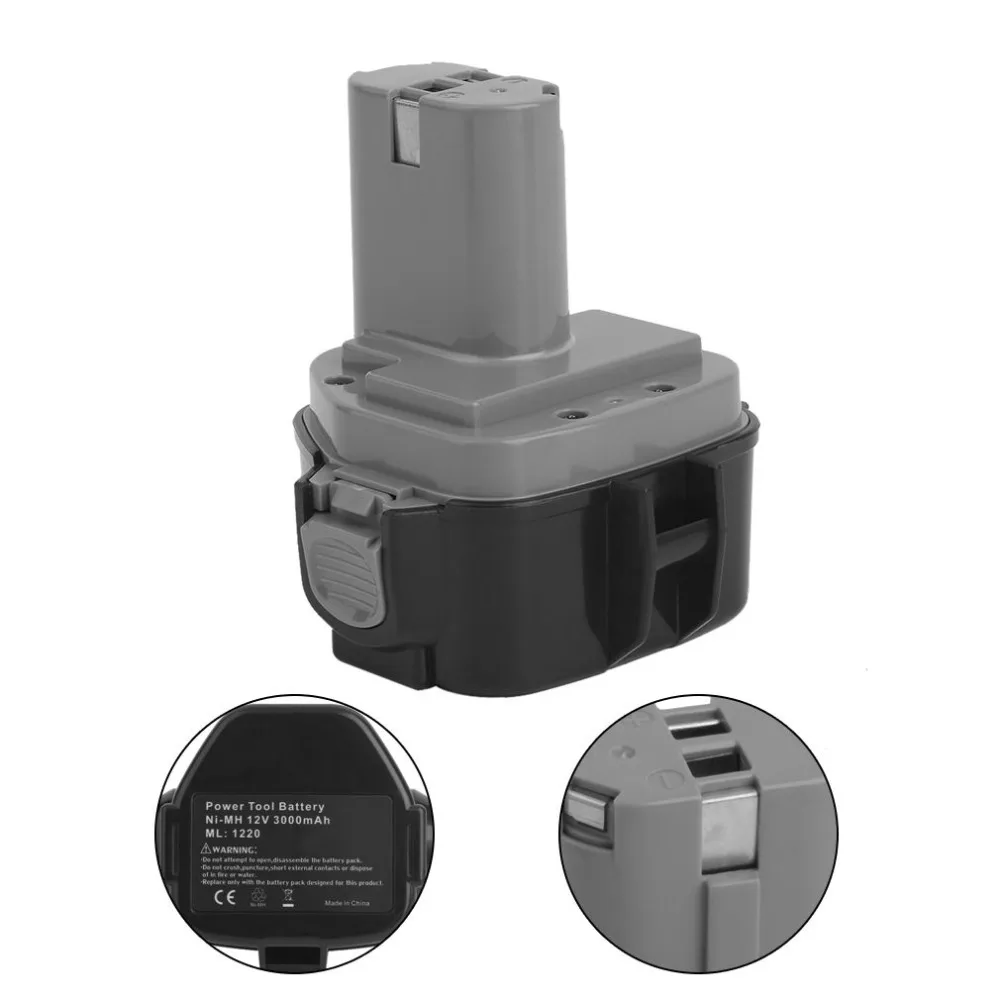3.0AH 12 В Батарея для Makita 1220 1222 192598-2 1233 S 1233SB PA12 Ni-Cd и Sub C SC 1 2 1800 мАч Перезаряжаемые |