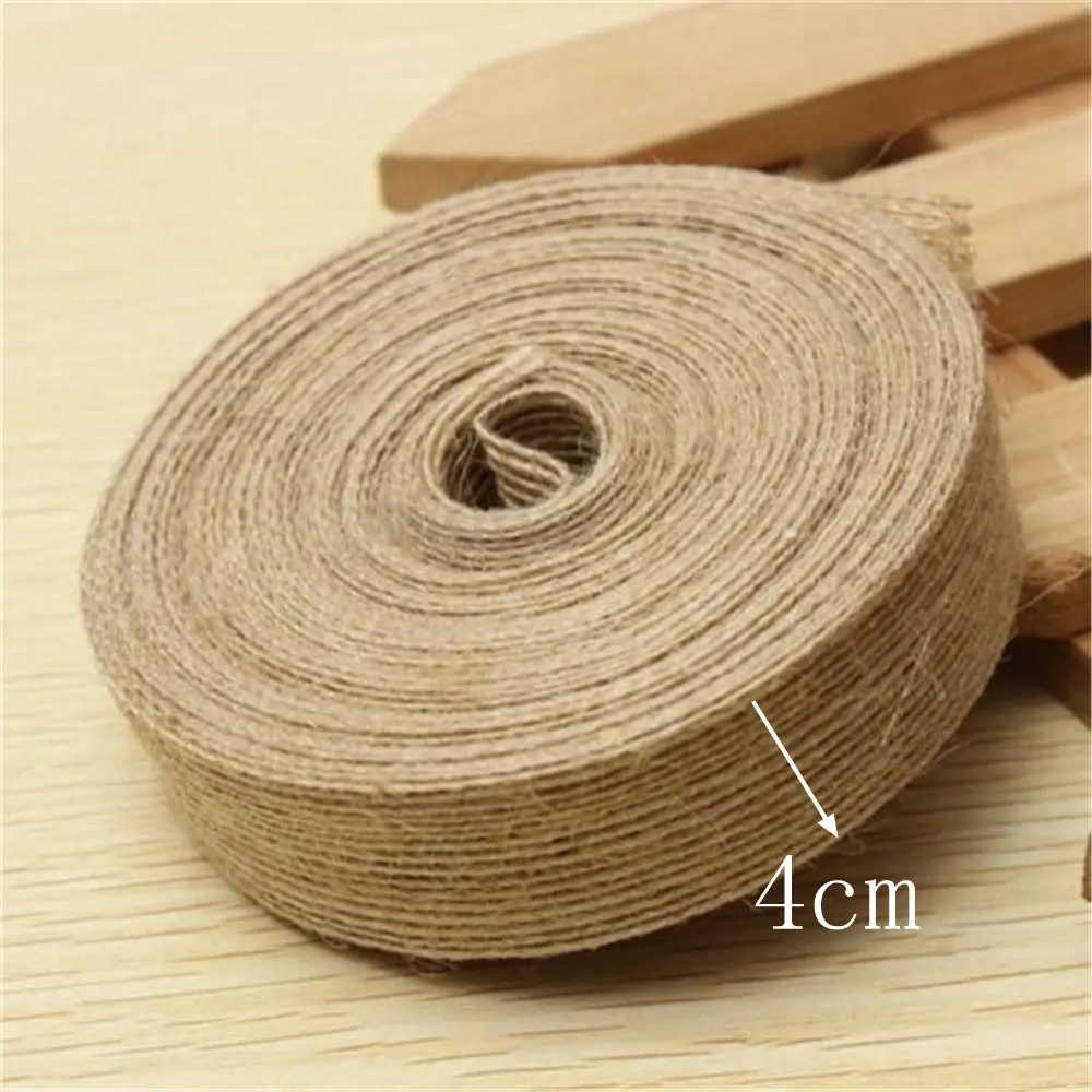 1 yard 40mm 1 ярд 0,6-15 см Сделай Сам чистый цветной льняной рулон Сделай Сам ручной Рождественский Свадебный крафт льняной натуральный джутовый рулон стол флаг спинка сиденья 181261 - Цвет: 1 yard 40mm
