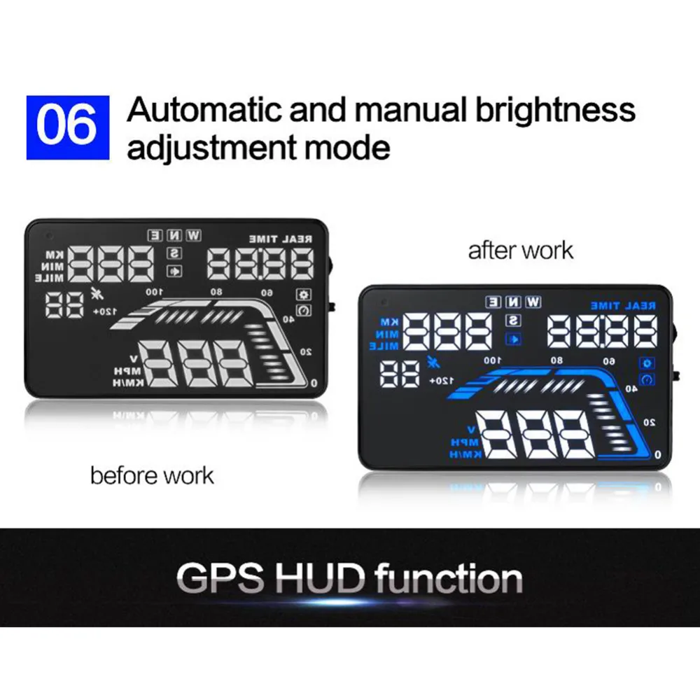 5 &quotQ7 Универсальный Автомобильный GPS HUD скорость одометр дисплей Цифровой