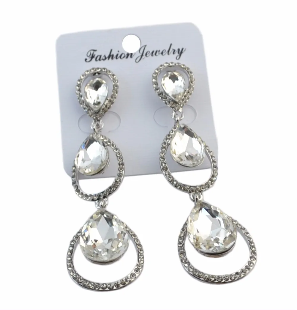 Женские серьги подвески с кристаллами orecchini длинные сережки из металлического