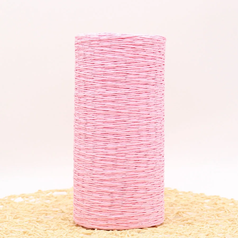 pink 500 г/лот, летняя соломенная рафия, натуральная пряжа для вязания крючком, вязаная одежда, шерстяные шляпы из пряжи, сумки, корзины, пряжа для ручного вязания - Цвет: pink