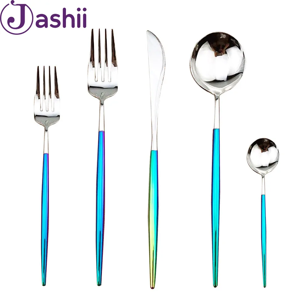 JASHI Chic Dazzle Цвет Сращивание набор столовых приборов 18/10 Нержавеющая сталь посуда