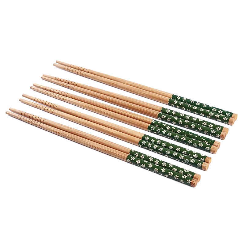 5 Pairs/set Chopsticks Natural Bamboo Chinese Non-Slip Sushi Sticks Chop Hot Sale Gift Kitchen Tableware Tools | Дом и сад