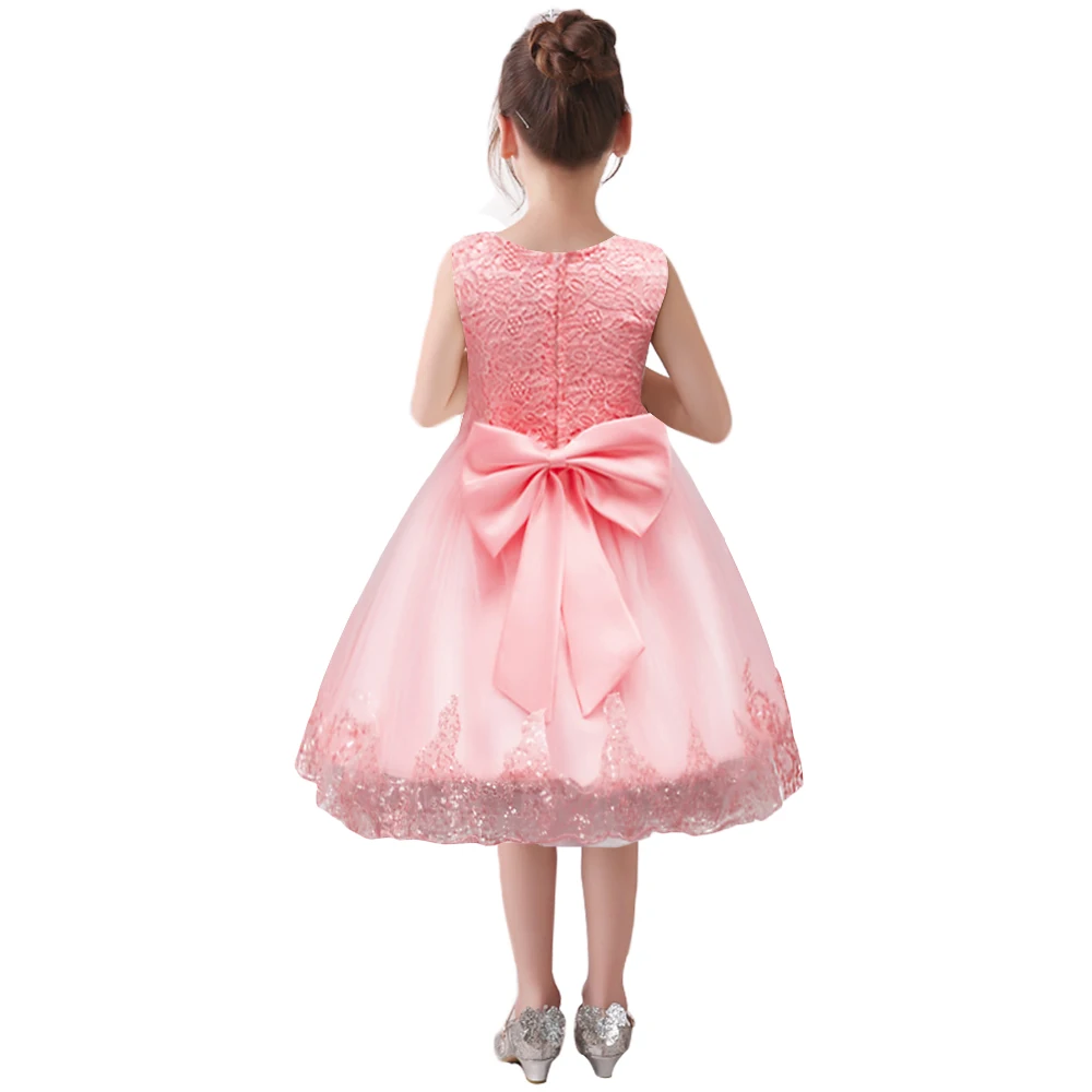 BAOHULU Fancy Flower Baby Girls Dress Lace Children Wedding Party Birthday Dresses for Kids Infant Princess Ball Gown Bow | Детская