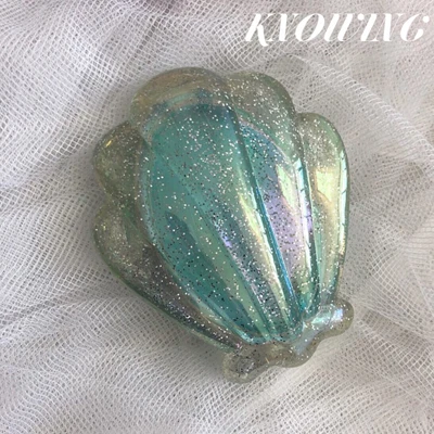 green Корейская версия девушка Сердце чистая красный гребень в форме ракушки детский массаж портативный воздушная подушка гребень для волос - Цвет: green