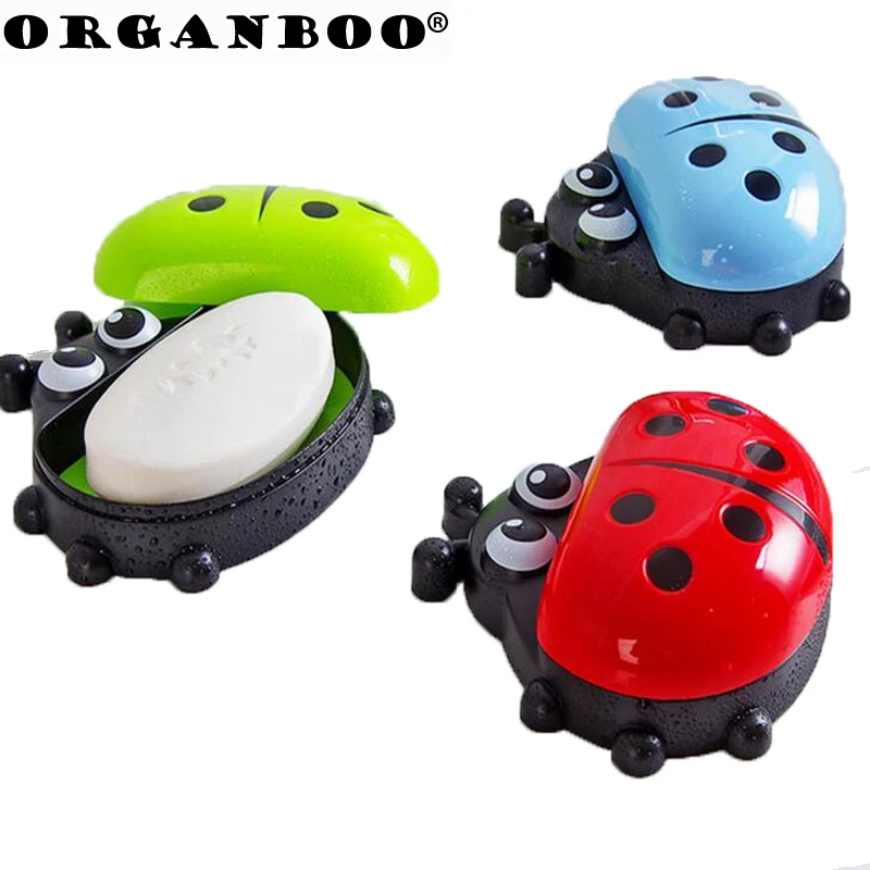 ORGANBOO 1 шт. мультяшная Коробка для мыла с божьей коровкой ванная комната сливная