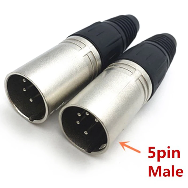5pin male 1 шт мужские и женские 3-контактный 4-контактный разъем 5-контактный XLR микрофон аудио кабель для подключения к сети инструменты для наращивания волос Cannon концевые кабельные муфты - Цвет: 5pin male