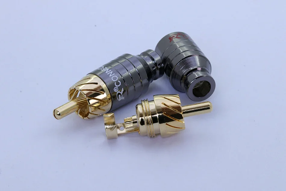 2 шт./1 пара Роскошные пайки RCA разъем Jack разъем динамик аудио выход/вход Адаптер штекер позолоченный разъем для наушников