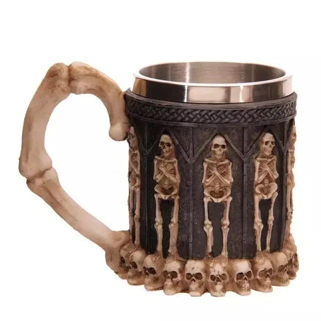 3D Skull Mug Stainless Steel Coffee Office Drinking Tea Water Cups Novelty Birthday Gifts For Boys | Дом и сад