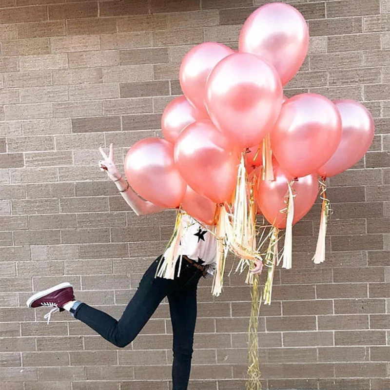

12inch Rose Gold Pearl Latex Balloons Wedding Decorations Happy Birthday Ballons Helium Air Ball Baby Shower Party Supplies