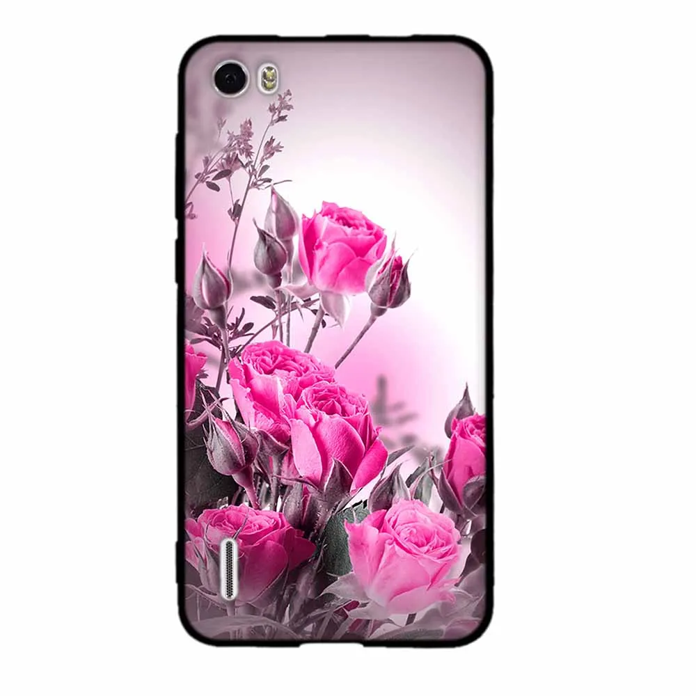 Чехол для Huawei Honor 6 черный чехол мягкие силиконовые чехлы из ТПУ с объемным