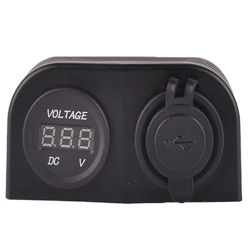 12 24 В Авто вольтметр с двойным USB зарядным устройством 2.1A водонепроницаемые