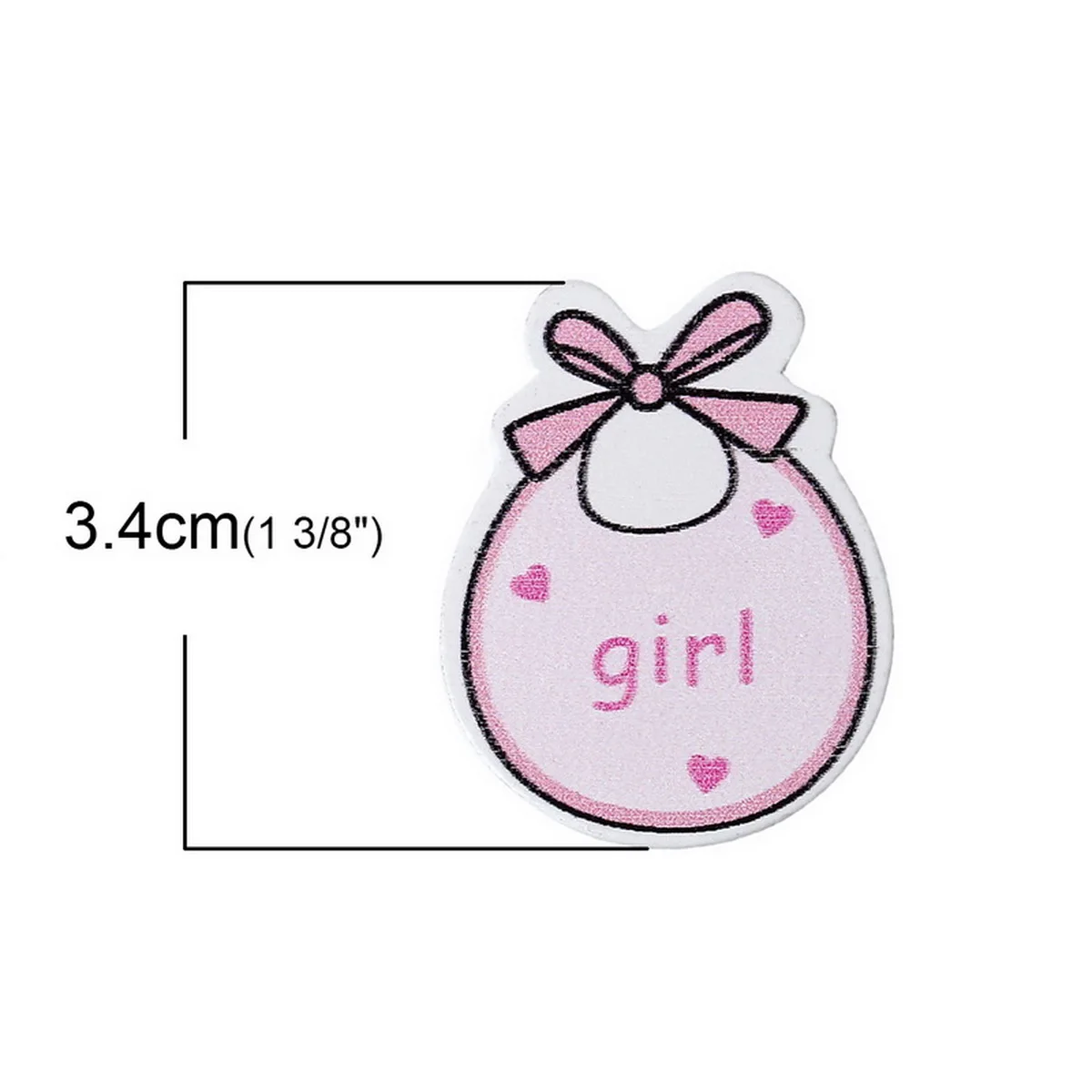 Украшение из дерева Скрапбукинг художественный детский нагрудник розовый