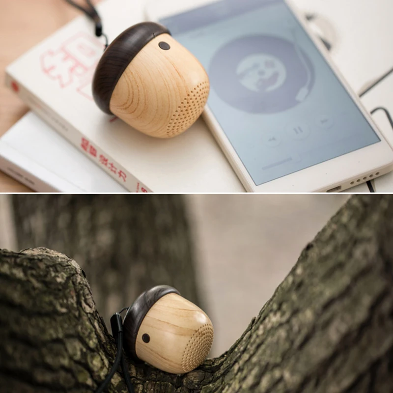 Podofo новый Мини Bluetooth динамик беспроводной Звук портативные колонки милый орех