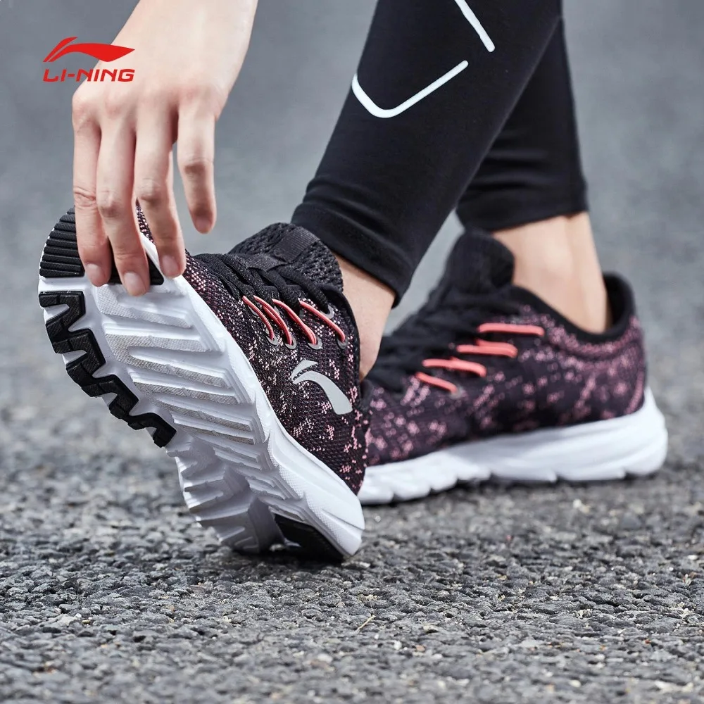 Li-Ning/Женская обувь для бега EZ; обувь для бега; светильник; дышащая подкладка; нескользящая спортивная обувь; удобные кроссовки; ARBN026 SAMJ18
