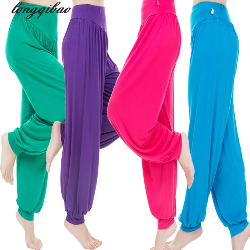Женские повседневные шаровары танцевальные брюки с высокой талией свободные