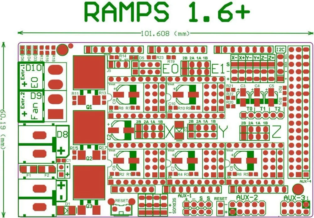 Ramps 1,6 Plus обновленная база Ramps 1,6 1,5 1,4 материнская плата управления до A4988/DRV8825/TMC2208/TMC2130 драйвер части 3d принтера