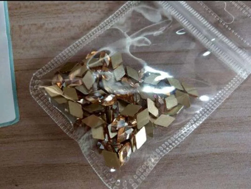 champagne 20 шт./лот 6 Цвета ромб Flatback горный хрусталь 6*10 мм 3D ногтей стразами плоские кристаллы для DIY Nail Art Украшение - Цвет: champagne