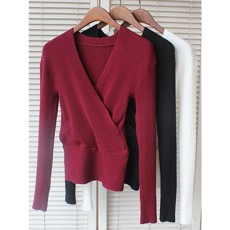 Осень Новые Элегантные пикантные тонкий плотный эластичный основные вязать