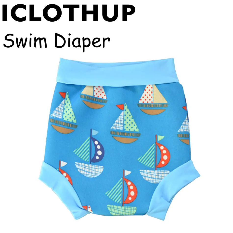 ICLOTHUP/детские подгузники для плавания с высокой талией, многоразовые моющиеся водонепроницаемые подгузники для плавания, быстросохнущие штаны для бассейна