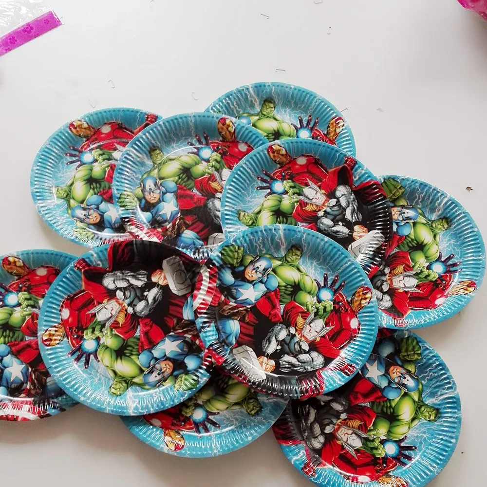 10 шт./лот 7 дюймов вечерние принадлежности для супергероев тарелка детей кортон
