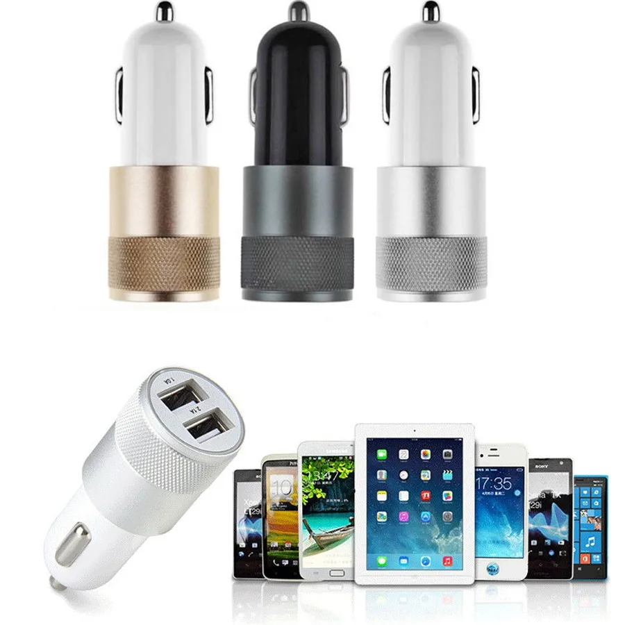 500 шт. автомобильное зарядное устройство с двумя USB-портами 12 В/1 ~ 2 А | Мобильные