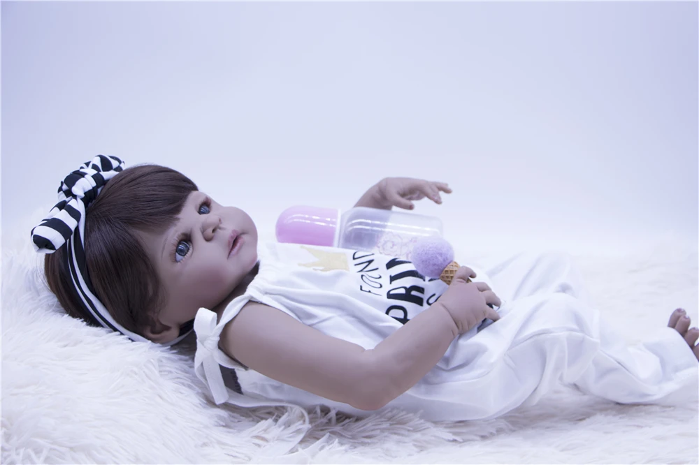 55 см кукла Bebe силиконовая игрушка для девочек черная кожа новорожденных