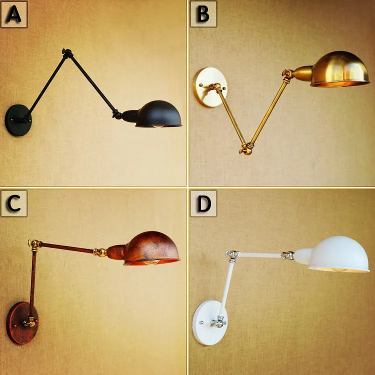 Деревенский Ретро винтажный настенный светильник светодиодный Регулируемый